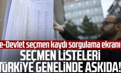 Seçmen listeleri Türkiye genelinde askıda! e-Devlet seçmen kaydı sorgulama ekranı