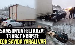 Samsun'da feci kaza! 13 araç karıştı: Çok sayıda yaralı var