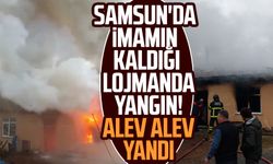 Samsun'da imamın kaldığı lojmanda yangın! Alev alev yandı