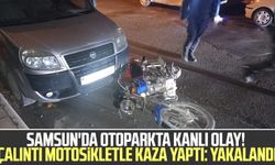 Samsun'da otoparkta kanlı olay! Çalıntı motosikletle kaza yaptı: Yakalandı