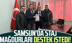 Samsun'da staj mağdurları destek istedi!