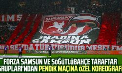 Forza Samsun ve Söğütlübahçe taraftar grupları'ndan Samsunspor - Pendikspor maçına özel koreografi 