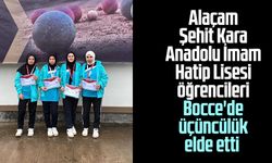 Alaçam Şehit Kara Anadolu İmam Hatip Lisesi öğrencileri Bocce'de üçüncülük elde etti