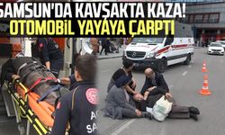 Samsun'da kavşakta kaza! Otomobil yayaya çarptı