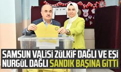 Samsun Valisi Zülkif Dağlı ve eşi Nurgül Dağlı sandık başına gitti