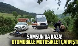 Samsun'da kaza! Otomobille motosiklet çarpıştı