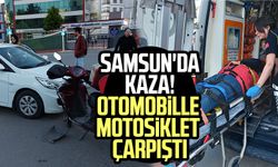 Samsun'da kaza! Otomobille motosiklet çarpıştı