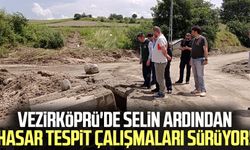 Vezirköprü'de selin ardından hasar tespit çalışmaları sürüyor!