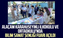 Alaçam Karahüseyinli İlkokulu ve Ortaokulu'nda Bilim Sanat Şenliği Fuarı açıldı