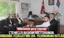 ÇTB Meclis Başkanı Hacı Toraman, Jandarma Teşkilatı’nın 184. yıldönümünü kutladı