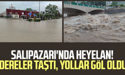 Salıpazarı'nda heyelan! Dereler taştı, yollar göl oldu