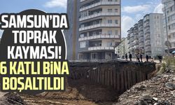 Samsun İlkadım'da temel kazısı sırasında toprak kayması! 6 katlı bina boşaltıldı