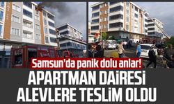 Samsun Çarşamba'da apartman dairesinde yangın!