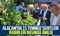 Alaçam'da 15 Temmuz şehitleri kabirleri başında anıldı