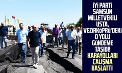 İYİ Parti Samsun Milletvekili Erhan Usta, Vezirköprü'deki o yolu gündeme taşıdı! Karayolları çalışma başlattı