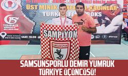 Samsunsporlu demir yumruk Yaser Aydın, Türkiye üçüncüsü!