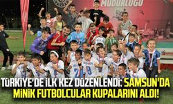 Türkiye'de ilk kez düzenlendi: Samsun'da minik futbolcular kupalarını aldı!