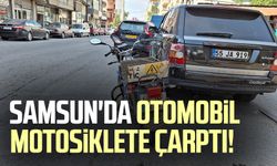 Samsun'da otomobil motosiklete çarptı!