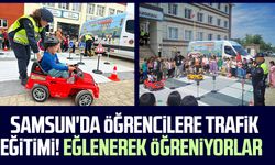 Samsun'da öğrencilere trafik eğitimi! Eğlenerek öğreniyorlar