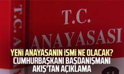 Yeni anayasanın ismi ne olacak? Cumhurbaşkanı Başdanışmanı Akış'tan açıklama