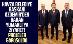 Havza Belediye Başkanı Sebahattin Özdemir'den Bakan Yumaklı'ya ziyaret! Projeler görüşüldü