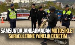 Samsun'da jandarmadan motosiklet sürücülerine yönelik denetim
