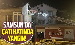 Samsun'da çatı katında yangın!