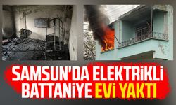 Samsun'da elektrikli battaniye evi yaktı
