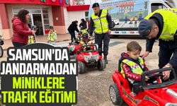 Samsun'da jandarmadan miniklere trafik eğitimi