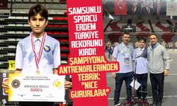 Samsunlu sporcu Eymen Erdem Türkiye rekorunu kırdı! Şampiyona, antrenörlerinden tebrik