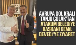 Avrupa Gol Kralı Tanju Çolak'tan Atakum Belediye Başkanı Cemil Deveci'ye ziyaret 