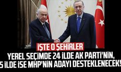 Yerel seçimde 24 ilde AK Parti'nin, 5 ilde ise MHP'nin adayı desteklenecek! İşte o şehirler