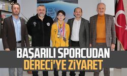 Başarılı sporcu Yusuf Burhan Çizmecioğlu'ndan Feyzullah Dereci'ye ziyaret 