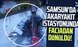 Samsun'da akaryakıt istasyonunda kaza! Faciadan dönüldü