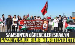 Samsun'da öğrenciler İsrail'in Gazze'ye saldırılarını protesto etti