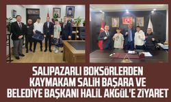 Salıpazarlı boksörlerden Kaymakam Salih Başara ve Belediye Başkanı Halil Akgül'e ziyaret 