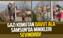 Gazi komutan Davut Âla Samsun'da minikleri sevindirdi!