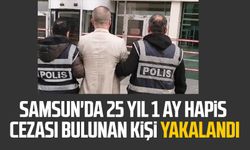Samsun'da 25 yıl 1 ay hapis cezası bulunan kişi yakalandı