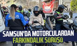 Samsun'da motorculardan farkındalık sürüşü