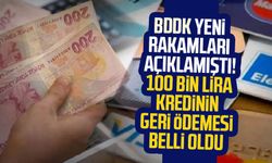 BDDK yeni rakamları açıklamıştı! 100 bin lira kredinin geri ödemesi belli oldu