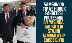 Samsun'da Tıp ve hukuk fakültesi profesörü 64 yaşında avukatlık stajını tamamlayıp cübbe giydi