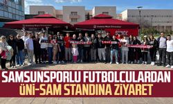 Samsunsporlu futbolculardan ÜNİ-SAM standına ziyaret