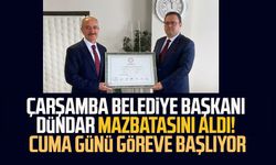 Çarşamba Belediye Başkanı Hüseyin Dündar mazbatasını aldı! Cuma günü göreve başlıyor