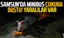 Samsun'da minibüs çukura düştü! Yaralılar var