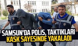 Samsun'da polis taktıkları kask sayesinde yakaladı