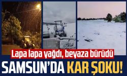 Samsun'da Mayıs ayında kar şoku! Lapa lapa yağdı, beyaza bürüdü