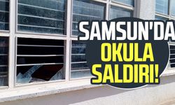 Samsun'da gece vakti okula saldırı! Polis inceleme yaptı