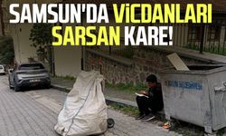 Samsun'da güne damga vuran vicdanları sarsan fotoğraf!