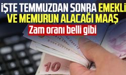 İşte temmuzdan sonra emekli ve memurun alacağı maaş