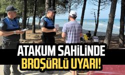 Samsun Atakum sahilinde broşürlü uyarı!